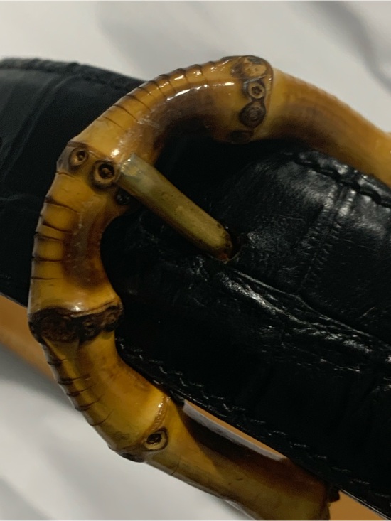 Harold Powell Accessories - Harold's Powell Black Leather Belt with Bamboo-Style Buckle